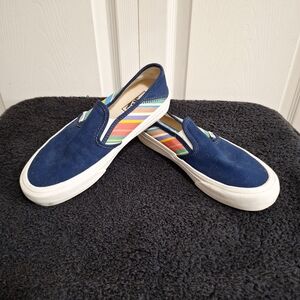 Vans Classic Slip Ons - Navy Blue - Rainbow - 7½